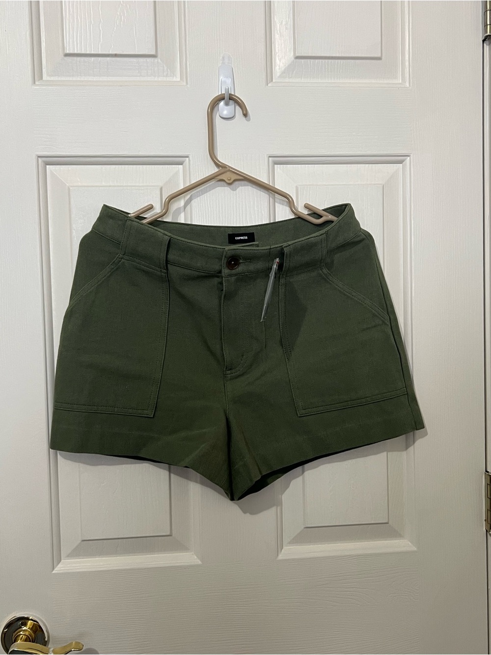 Express Olive Green High Waist Shorts